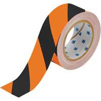 Ruban de marquage pour planchers ToughStripe, 2" x 100', Polyester, Noir et orange - Brady 132433
