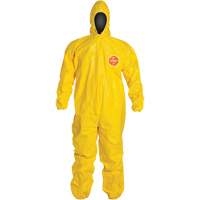 Hooded Coveralls, Tychem&reg; 2000, 3X-Large, Yellow - Dupont Personal Protection QC127T-3X