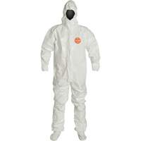 Hooded Coveralls, Tychem&reg; 4000, 4X-Large, White - Dupont Personal Protection SL122T-4X