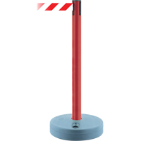 Montant ext&eacute;rieur pour barri&egrave;re TensaBarrier, Plastique, 37" h, Ruban Blanc/Rouge, Longueur du ruban 13' - Tensator 885-21-MAX-NO-D3X-C