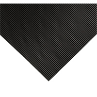 Corrugated Switchboard Matting No.702, 2' W x 10' L, 1/4" Thickness, Black, PVC - Wearwell 702.14X2X10BK