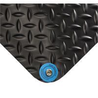 Electrically Conductive Mat No.786, 2' W x 3' L x 15/16" T, PVC, Diamond, Black - Wearwell 786.1516X2X3DPBK