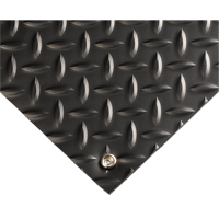 Electrically Conductive Mat No.785, 3' W x 10' L x 5/32" T, PVC, Diamond, Black - Wearwell 785.532X3X10DPBK