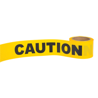 "Caution" Barricade Tape, English, 3" W x 300' L, 1.5 mils, Black on Yellow - Zenith Safety Products 