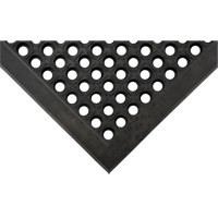 Tapis antifatigue, &agrave; fentes, 3' x 5' x 7/8", Noir, Caoutchouc naturel - Produits de sécurité Zenith 