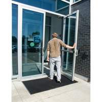 Outdoor Entrance Matting, Rubber, Scraper Type, Textured Pattern, 3' x 6', Black - Zenith Safety Products 