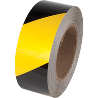 Ruban de marquage pour plancher Tuff Mark, 3" x 100', Polyester, Noir et jaune - Incom Top Tape & Label TM1203YB