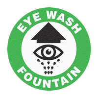 Panneau de signalisation au sol  Eye Wash Fountain , Adh&eacute;sif, Anglais avec pictogramme - Incom Top Tape & Label FS1007V
