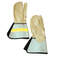 Gant &agrave; 3 doigts pour monteur de ligne, Moyen, Paume en Cuir fleur de vache - Gants Laurentide F5464MED
