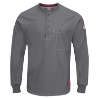 Chemises Henley Excel FR &agrave; manches longues, Petit, Gris - Bulwark QT40CH-RG-S