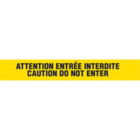 Barricade Tape, Bilingual, 3" W x 1000' L, 3 mils, Black on Yellow - Incom Top Tape & Label BT1014