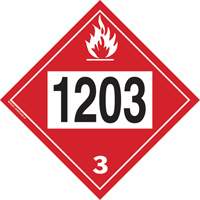 1203 Gasohol & Gasoline Flammable Liquid TDG Placard, Plastic - Brady 09095 1203