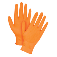 Gants de poids lourd Gripper, Moyen, Nitrile, 7 mils, Sans poudre, Orange - Produits de sécurité Zenith 