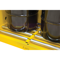 Vertical Drum Storage Cabinet, 110 US gal. Cap., 2 Drums, Yellow - Zenith Safety Products 