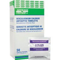 Benzalkonium Chloride Wipes, Towelette, Antiseptic - Safecross 6059