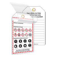 Self-Laminating Workplace Tags, Cardstock, 3-3/8" W x 5-3/4" H, French - Incom Top Tape & Label GHS1083F