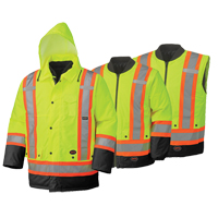 5021BB 6-in-1 Parka, High Visibility Lime-Yellow, Small - Pioneer V1120161-S