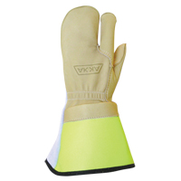 Gants &agrave; 3 doigts pour monteur de ligne, Grand, Paume en Cuir fleur de vache - Akka S1263-5-L
