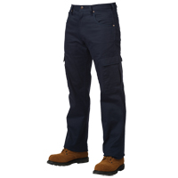 Pantalon cargo en serge extensible, Coton, Bleu marine, Taille 38, Entrejambe 32 - Tough Duck 601016-NAVY-38