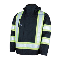 Manteau de s&eacute;curit&eacute; 5-en-1, Polyester/Polyur&eacute;thane, Noir, Grand - Tough Duck S42611-BLACK-L