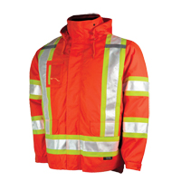 Manteau de s&eacute;curit&eacute; 5-en-1, Polyester/Polyur&eacute;thane, Orange haute visibilit&eacute;, Grand - Tough Duck S42611-SLDOR-L