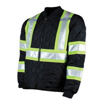 Manteau de s&eacute;curit&eacute; matelass&eacute;, Polyester, Noir, Moyen - Tough Duck S43211-BLK-M