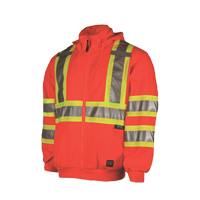 Zip Front Safety Fleece Hoodie, Polyester, High Visibility Orange, 3X-Large - Tough Duck S49421-FLOR-3XL
