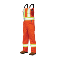 Salopettes de s&eacute;curit&eacute; non doubl&eacute;e, Poly-coton, Petit, Orange haute visibilit&eacute; - Tough Duck S76911-BLAZE-S