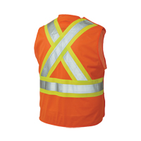 Veste de s&eacute;curit&eacute; d&eacute;tachable en cinq points, Orange haute visibilit&eacute;, Moyen/Petit, Polyester - Tough Duck S9I011-FLOR-M