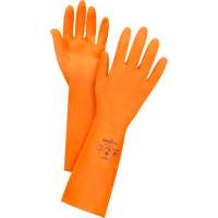 Premium Orange Chemical-Resistant Gloves, Size Large/9, 13" L, Rubber Latex, Flock-Lined Inner Lining, 28-mil - Zenith Safety Products 