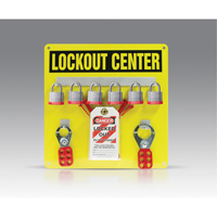 Hanger Board Kit, Laminated Steel Padlocks, 6 Padlock Capacity, Padlocks Included - Accuform NMC KST404