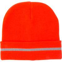 Bonnet en tricot haute visibilit&eacute; avec bande r&eacute;fl&eacute;chissante, Orange haute visibilit&eacute;, Acrylique - Produits de sécurité Zenith 