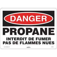 Danger Propane Safety Sign, 10" x 14", Vinyl, French - Zenith Safety Products 