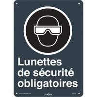 Enseigne de s&eacute;curit&eacute; conforme &agrave; la CSA - Lunettes de s&eacute;curit&eacute;, 14" x 10", Plastique, Français avec pictogramme - Produits de sécurité Zenith 