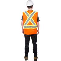 Traffic Safety Vest, High Visibility Orange, Medium, Polyester SGI273 | SCN Industrial