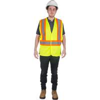 Traffic Safety Vest, High Visibility Lime-Yellow, Large, Polyester SGI278 | SCN Industrial