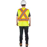 Traffic Safety Vest, High Visibility Lime-Yellow, Large, Polyester SGI278 | SCN Industrial