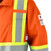 7702 Combinaison de s&eacute;curit&eacute; haute visibilit&eacute; ignifuge, Taille 44, Orange - Pioneer V2540350-44
