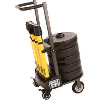 Chariot de transport pour barri&egrave;re PLUS, 75' lo, M&eacute;tal, Jaune - Banner Stakes PL4008