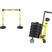 Chariot de transport pour barri&egrave;re PLUS, 75' lo, M&eacute;tal, Jaune - Banner Stakes PL4122