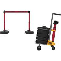 Chariot de transport pour barri&egrave;re PLUS, 75' lo, M&eacute;tal, Rouge - Banner Stakes PL4011