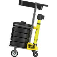 Chariot de transport avec plateau pour barri&egrave;re PLUS, 75' lo, M&eacute;tal, Jaune - Banner Stakes PL4000-YT