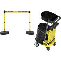 Chariot de transport avec plateau pour barri&egrave;re PLUS, 75' lo, M&eacute;tal, Jaune - Banner Stakes PL4078T