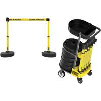 Chariot de transport avec plateau pour barri&egrave;re PLUS, 75' lo, M&eacute;tal, Jaune - Banner Stakes PL4005T