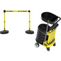 Chariot de transport avec plateau pour barri&egrave;re PLUS, 75' lo, M&eacute;tal, Jaune - Banner Stakes PL4006T
