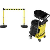 Chariot de transport avec plateau pour barri&egrave;re PLUS, 75' lo, M&eacute;tal, Jaune - Banner Stakes PL4008T