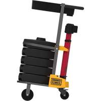 Chariot de transport avec plateau pour barri&egrave;re PLUS, 75' lo, M&eacute;tal, Jaune - Banner Stakes PL4000-RT