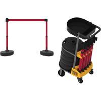 Chariot de transport avec plateau pour barri&egrave;re PLUS, 75' lo, M&eacute;tal, Jaune - Banner Stakes PL4000-RT