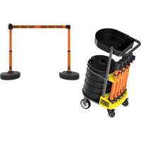 Chariot de transport avec plateau pour barri&egrave;re PLUS, 75' lo, M&eacute;tal, Orange - Banner Stakes PL4017T