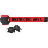 Wall Mount Barrier, Plastic, Magnetic Mount, 30', Red Tape - Banner Stakes MH5008